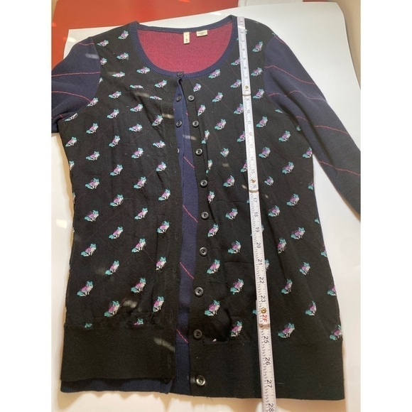 Anthropologie Moth Pistriped Fox pattern Vest Cardigan - Picture 9 of 11